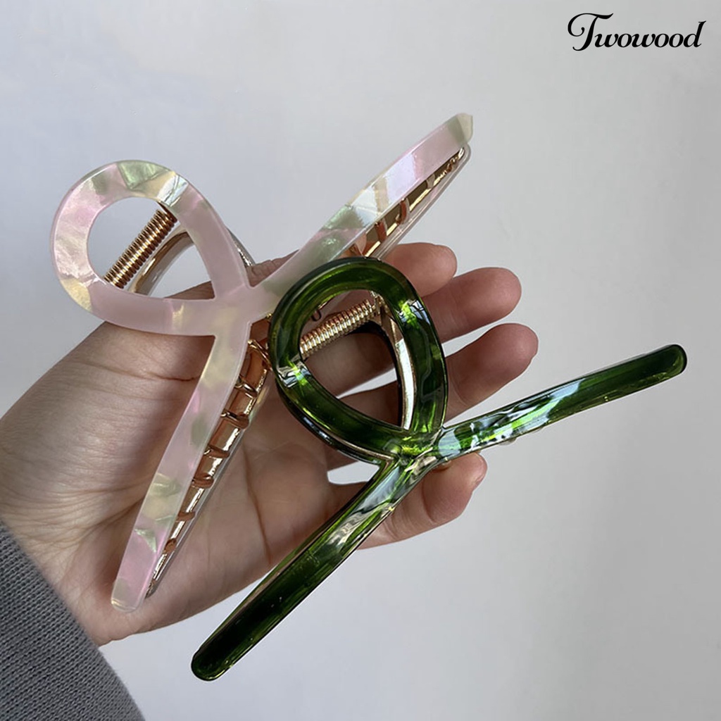 Twowood Vintage Crossing Teeth Hair Clip Simple Large Barrette Crab Hair Claw Asam Asetat Mandi Klip Rambut Aksesoris Rambut