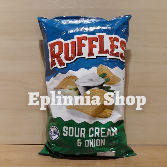 

Promo Terlaris Ruffles Sour Cream And Onion Potato Chips 184.2 gr - Keripik Kentang