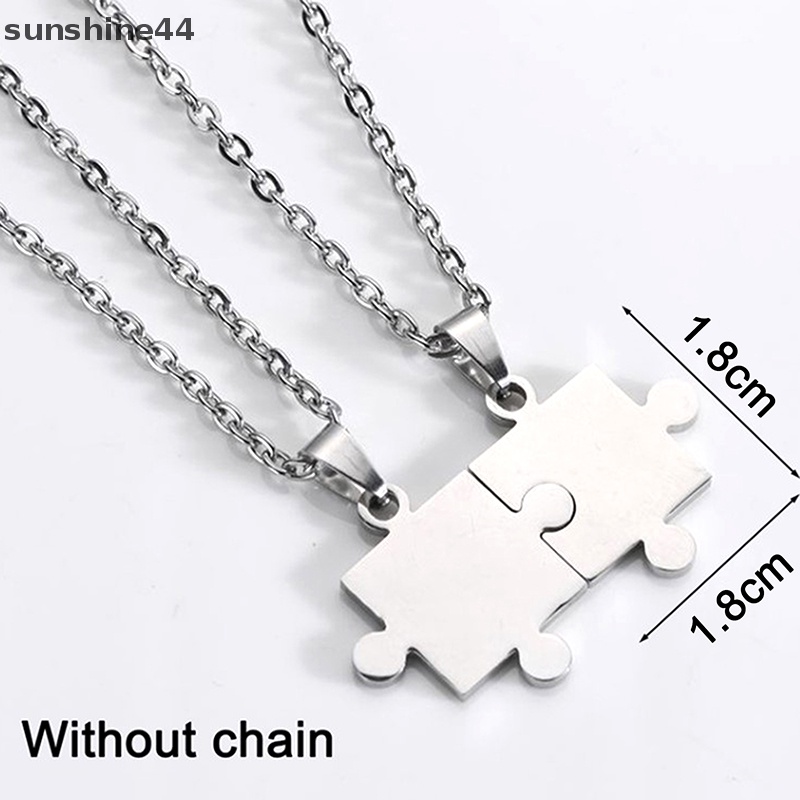 Sunshine 1pasang Kalung Liontin Puzzle Pasangan Kekasih Untuk Wanita Pria ID Baru