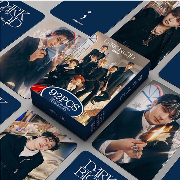 92pcs /box EN-HYPEN Album DARK BLOOD Stiker Photocards Lomo Card ENHYPEN Kpop Postcards Pasta