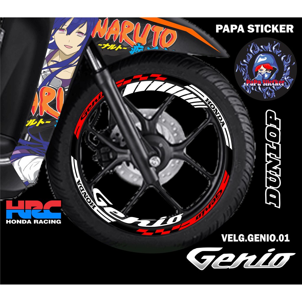 STIKER VELG GENIO CUTTING STICKER VELG GENIO CUTTING VARIASI HONDA GENIO LIS BAN/VELG 01