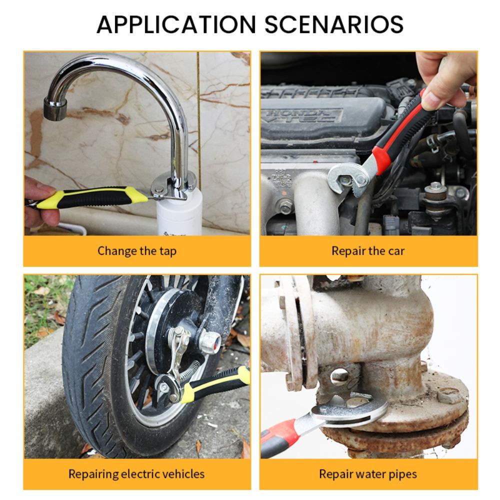 [Elegan] Kunci Inggris Universal Tahan Lama Non-Slip Dapat Bergerak Dapat Disesuaikan Untuk Mekanik Ratchet Pipe Wrench
