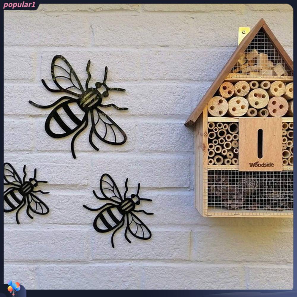 Populer 3PCS Bee Wall Decor Ide Pindah Rumah Cermin Patch Dekorasi Gantung Halaman