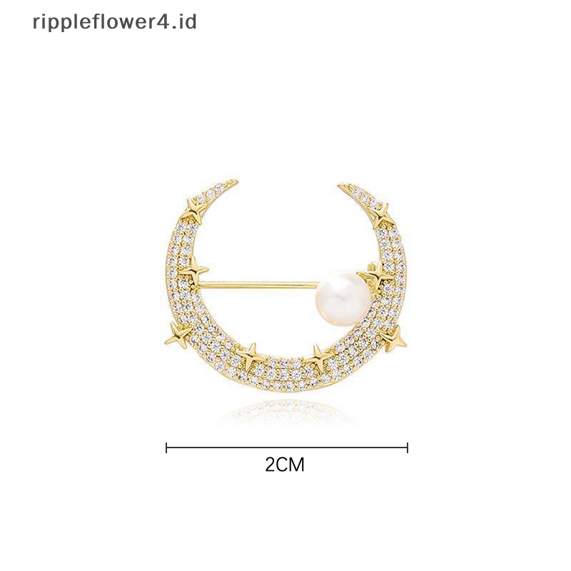 {rippleflower4.id} Bros Bulan Bintang Fashion Perhiasan Setelan Aksesoris Pin Bros Mutiara Untuk Fashion Kantor Pesta Bros Pin Garment Aksesori Pernikahan~