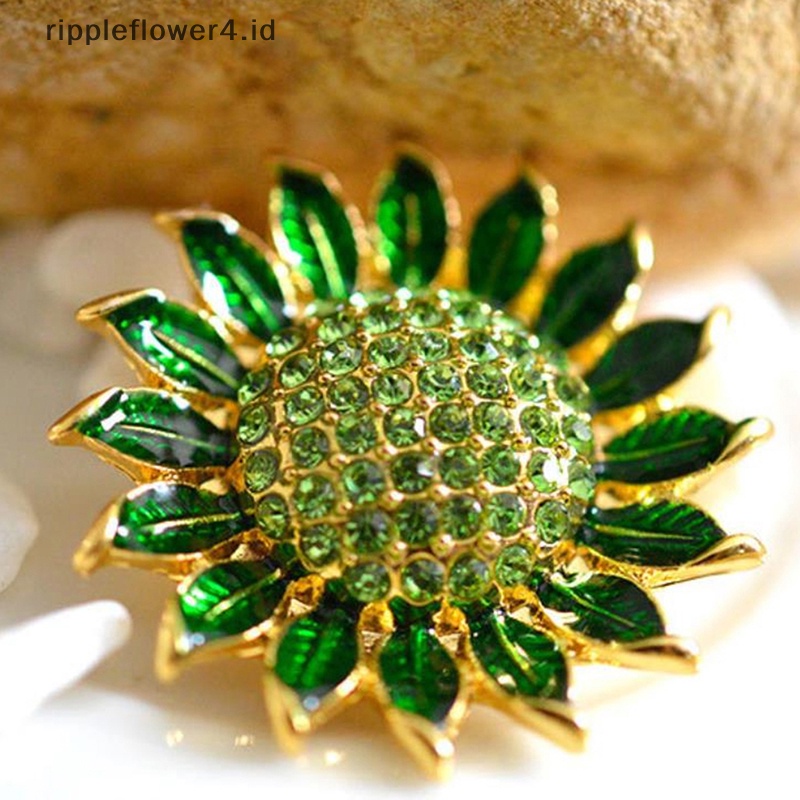 {rippleflower4.id} Bros Bunga Matahari Fashion Untuk Wanita Syal Pakaian Mantel Aksesoris Perhiasan Pesta~