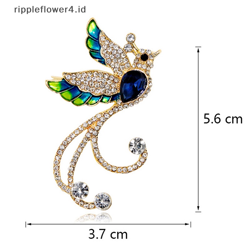 {rippleflower4.id} Fashion Berlian Imitasi Phoenix Burung Bros Untuk Wanita Syal Pakaian Brooch Pin Pesta Pernikahan Perhiasan Aksesoris Hadiah~