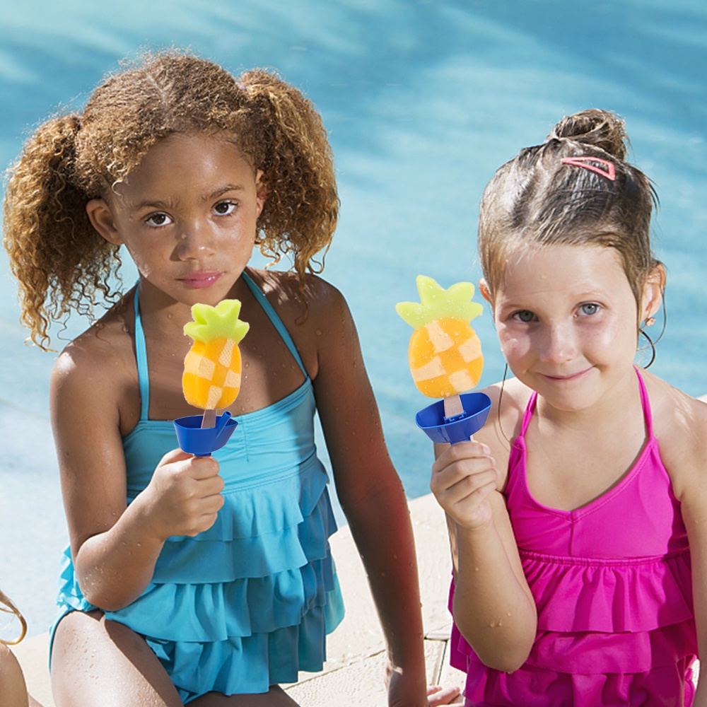 Drip-proof Handheld Ice Cream Holders/Rak Es Loli Anti-Tetes Dengan Sedotan Untuk Anak/Portable Spill Proof Ice Guard Holder Pop/No Drop Frozen Treatments Popsicles Rack Tray