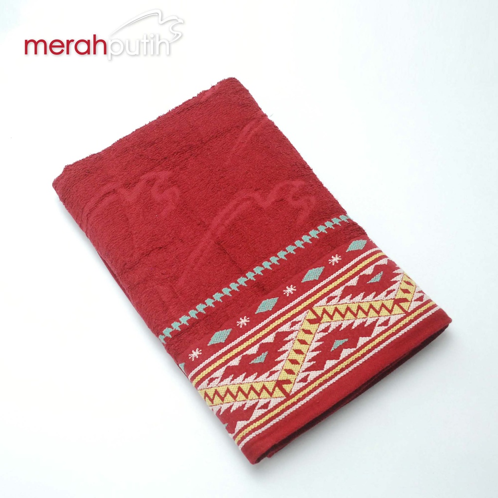 Handuk Mandi Dewasa Merah Putih MPB 516  by Terry Palmer ukuran 70 x 135 cm