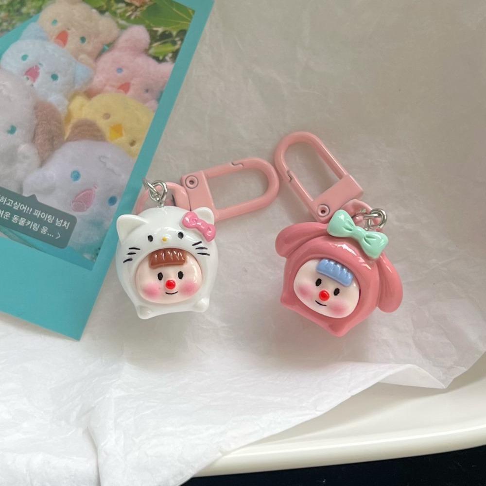 Augustina Gadis Kuromi Gantungan Kunci Aktivitas Hadiah Resin Fashion Stereoskopik Keychain Katak Kecil Segar Perhiasan Kecil Cinnamoroll Kartun Keychain Earphone Case Liontin