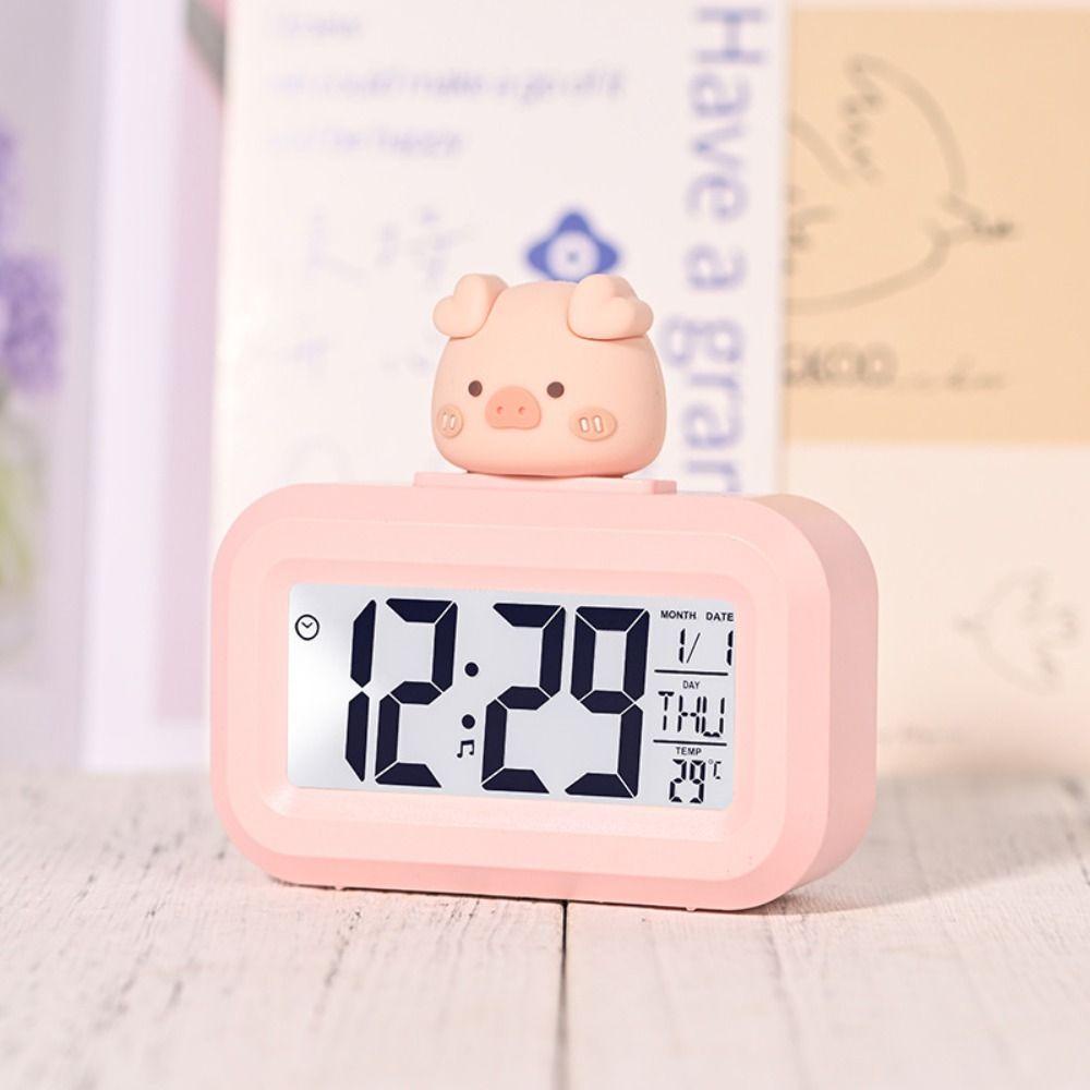 [Elegan] Jam Weker Desktop Backlight LED Pengaturan Waktu Kalender Stopwatch Timer Hitung Mundur Tanggal