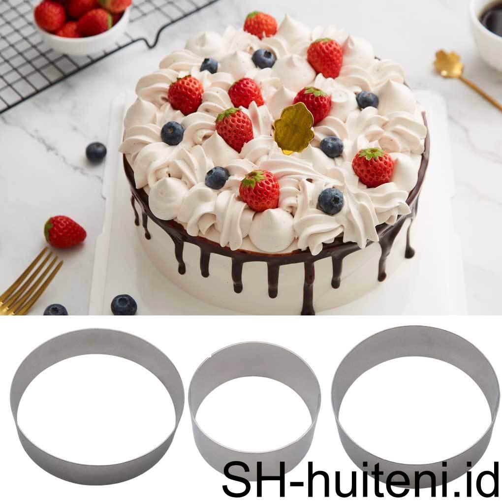 Mousse Ring Cetakan Kue Stainless Steel Bulat Rakitan Sendiri Multi Ukuran Cupcake Salad Dessert Die Tools Pesta Rumah Tangga