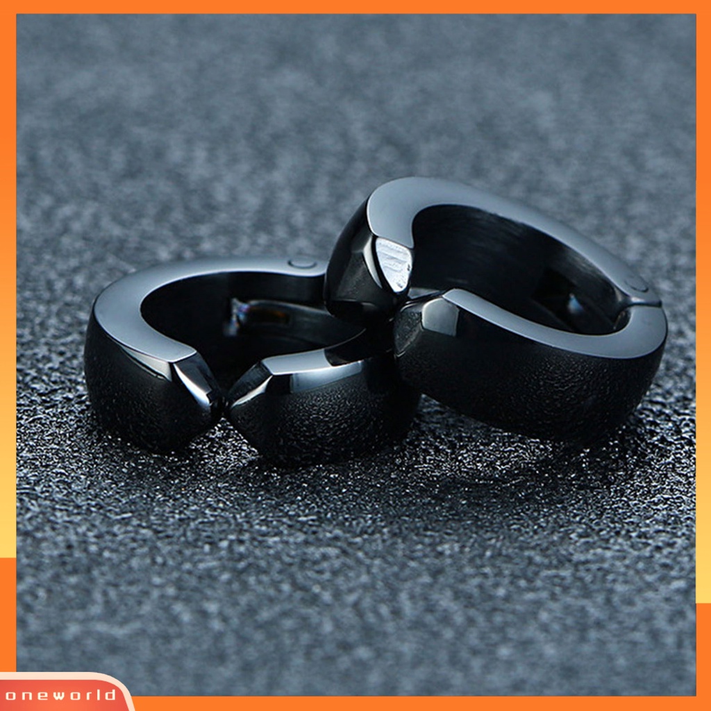 [WOD] 2pcs Anting Huggie Anti Alergi Anti-Oksidasi Stainless Steel Non-Piercing Earrings Ear Clip Untuk Pesta