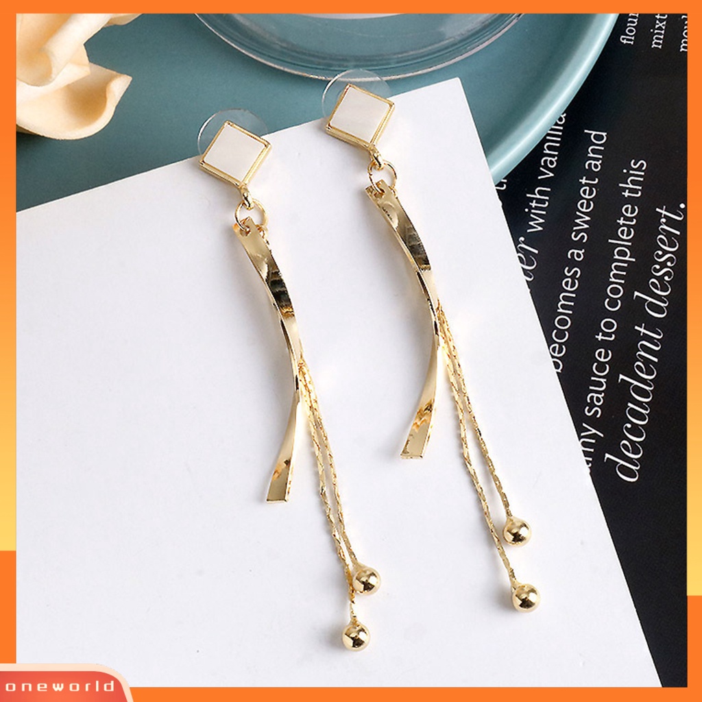 [WOD] 1pasang Wanita Linear Earrings Indah High-end Dipoles Panjang Rumbai Menjuntai Anting Perhiasan Perempuan