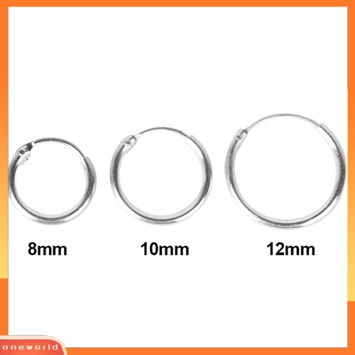 [WOD] 1pasang Unisex Perak Disepuh Anting Lingkaran Hoop Rings Bibir Hidung Telinga Studs Piercing