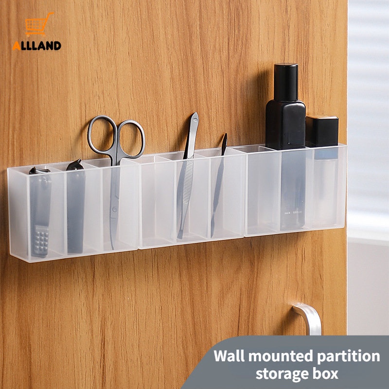 Portable Wall Mounted 3grids PP Clear Storage Box/ Tempat Simpan Kosmetik Lipstik Hemat Tempat/ Home Serbaguna Kotak Penyimpanan Barang Kecil