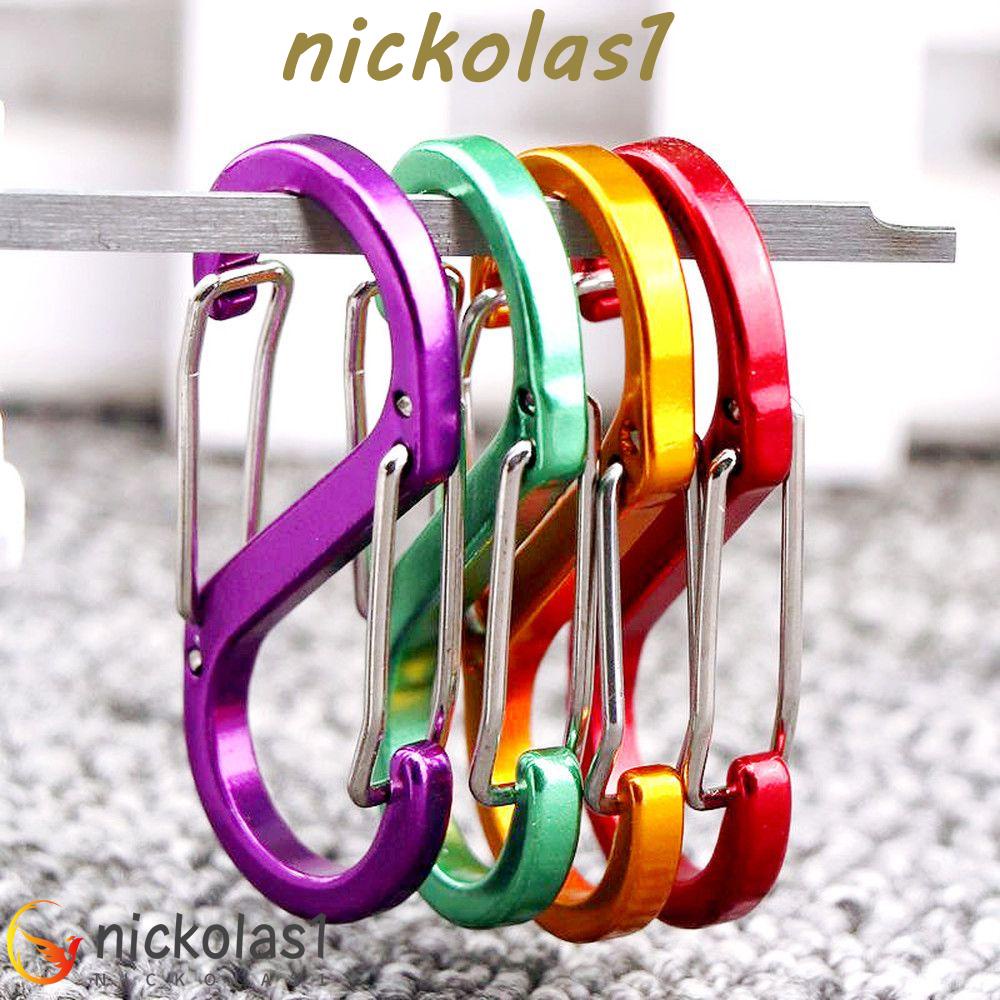 Nickolas1 S-shaped Carabiner Olahraga Luar Hiking Outdoor Tools Safety Buckle Aluminium Alloy Botol Gantungan Kunci Pengunci Ring