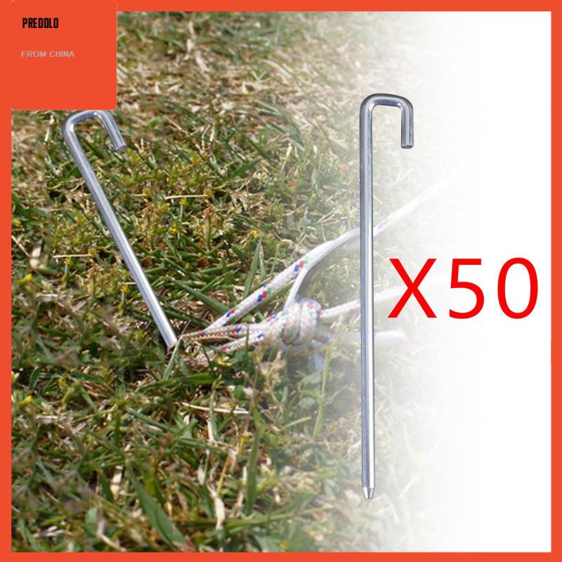 [Predolo] 50pcs Pasak Tenda 25cm Garden Stakes Nails Hook Aluminium Serbaguna