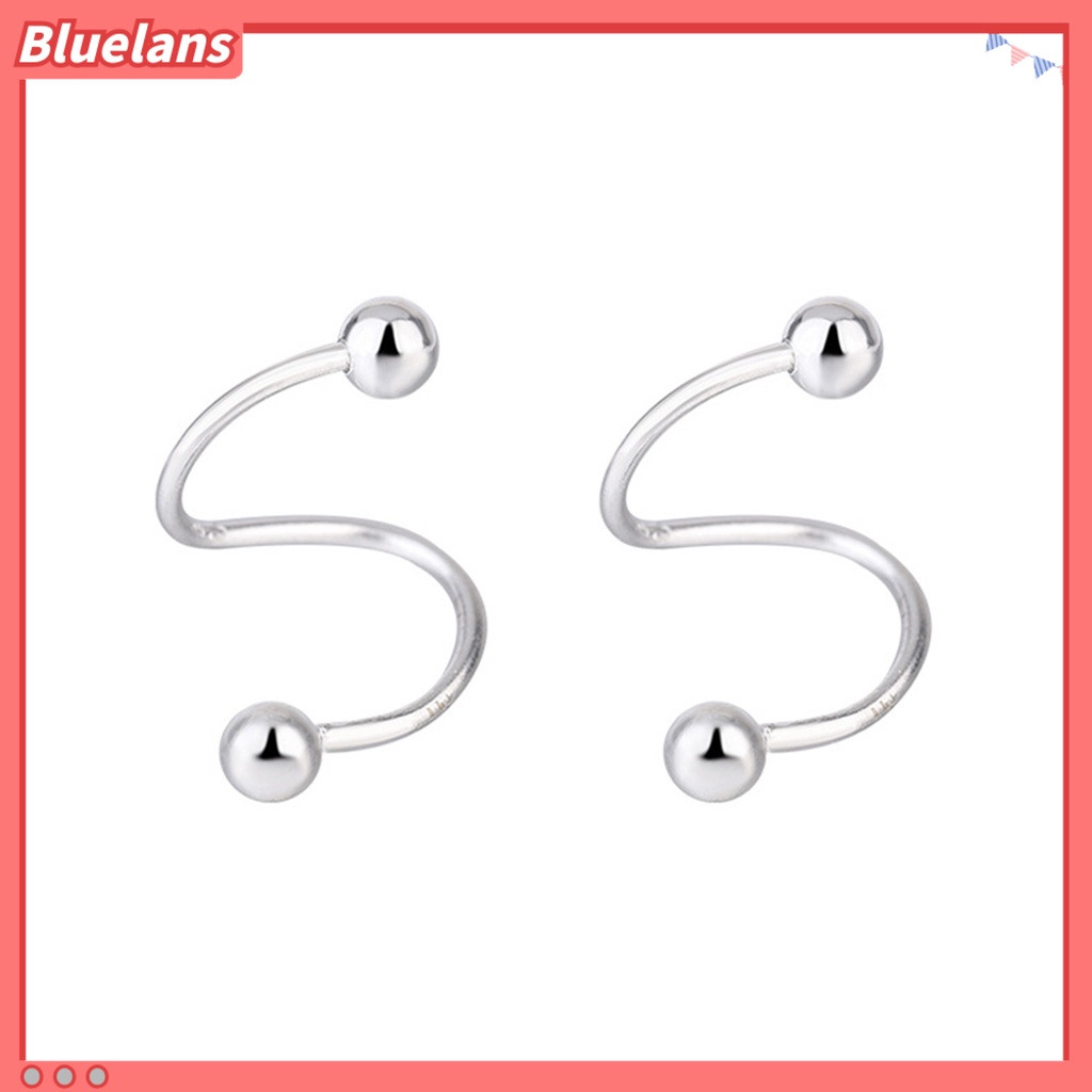 [BLS] 1pasang Ear Studs Round Beads Bintang Berujung Lima Tindik Mini Hadiah Lucu Hypoallergenic Spiral Tulang Rawan Anting Perhiasan Fashion
