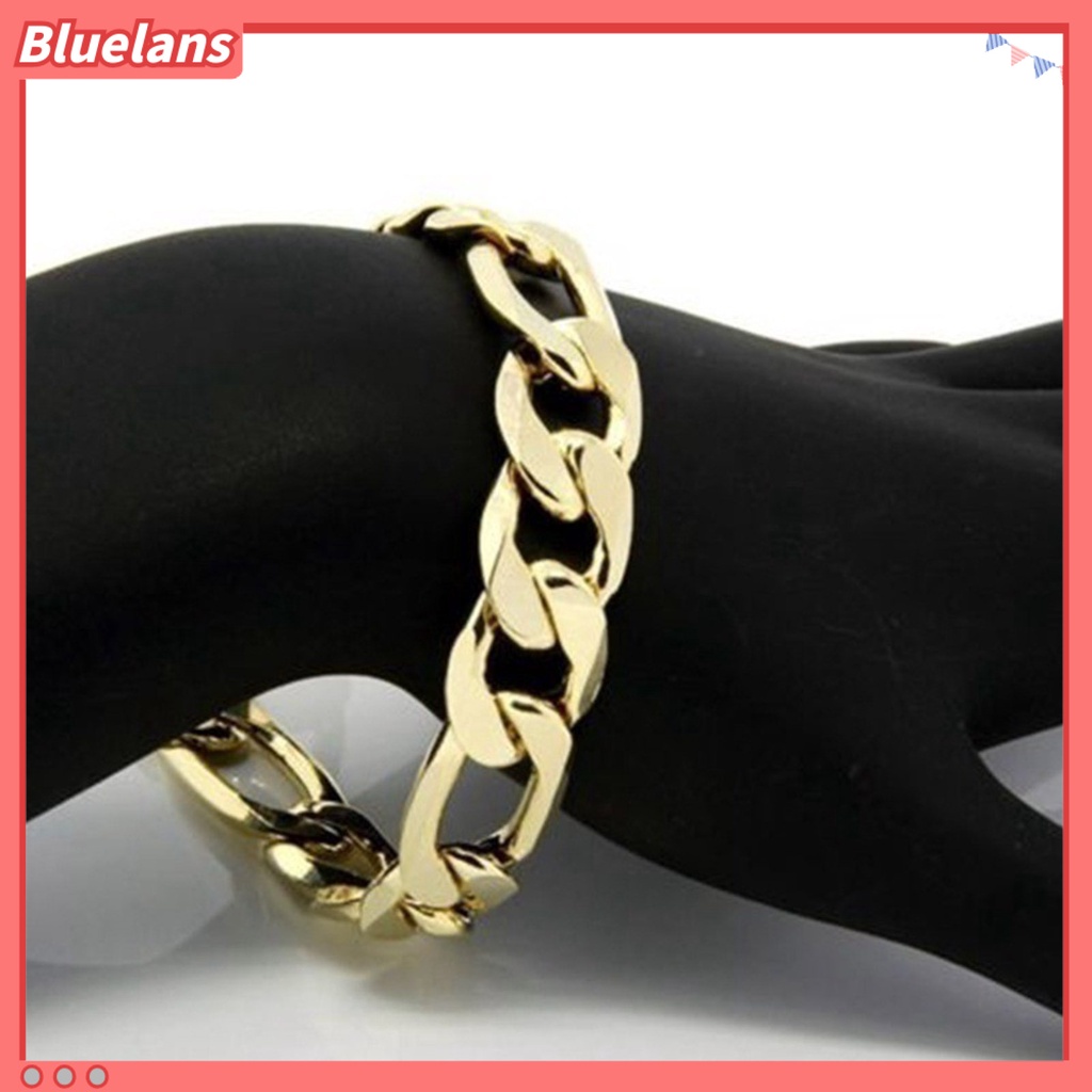 [BLS] Pria Gelang Rantai Hip Hop Perhiasan Electroplating Bright Luster Bangle Hadiah Ulang Tahun