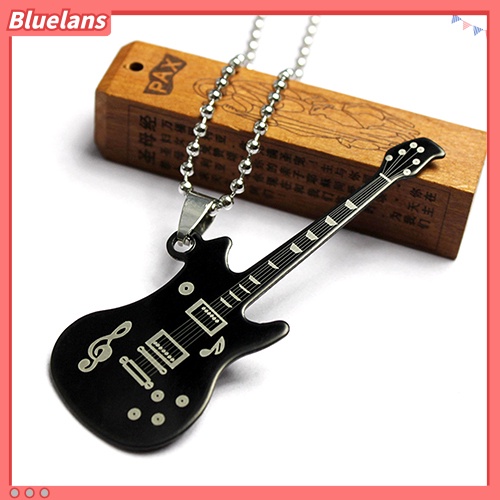 [BLS] Kalung Sweater Rantai Manik-Manik Liontin Gitar Unisex Pria Wanita Perhiasan Fashion