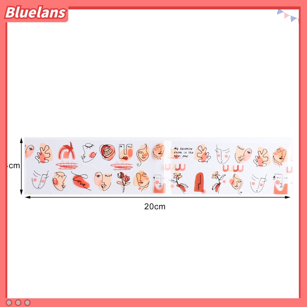 [BLM] 10pcs Stiker Kuku Desain Wajah Garis Geometris Mudah Serasi-Dengan Banyak Warna Nail Art Water Decal Untuk Salon Kuku
