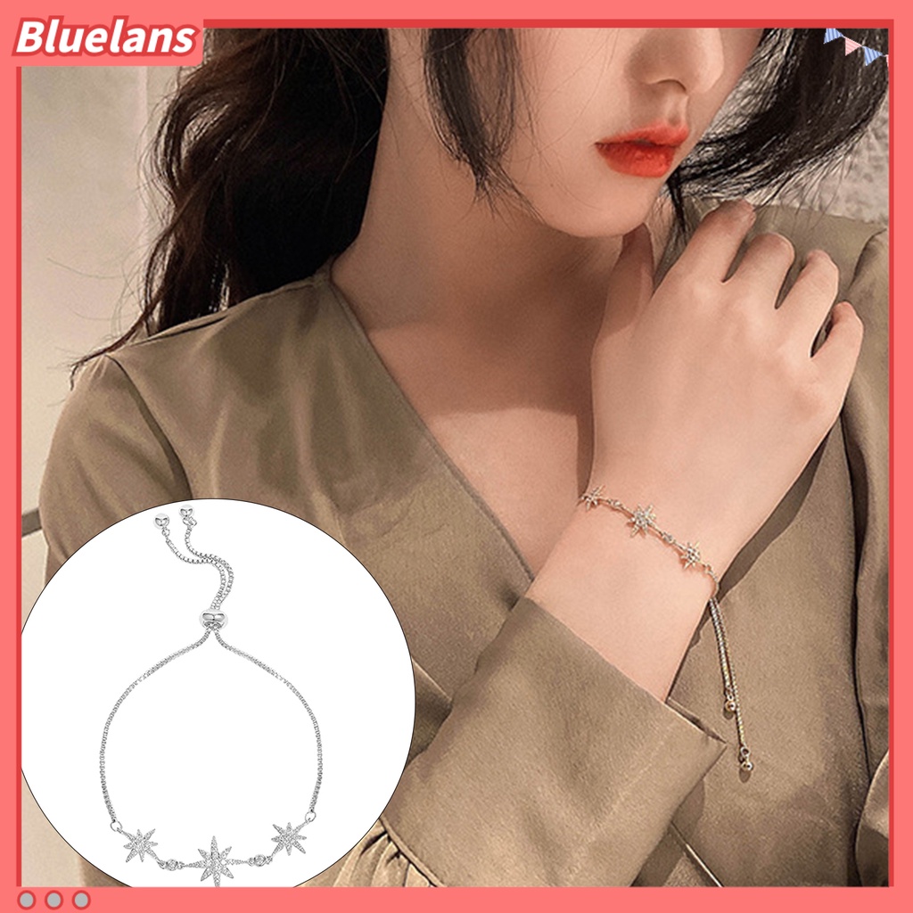 [BLS] Gelang Rantai Temperamen Kepribadian Perhiasan Gaya Korea Hadiah Ulang Tahun Dekorasi Rantai Yang Dapat Disesuaikan Minimalis Gelang Bintang Oktagonal Untuk Tanggal