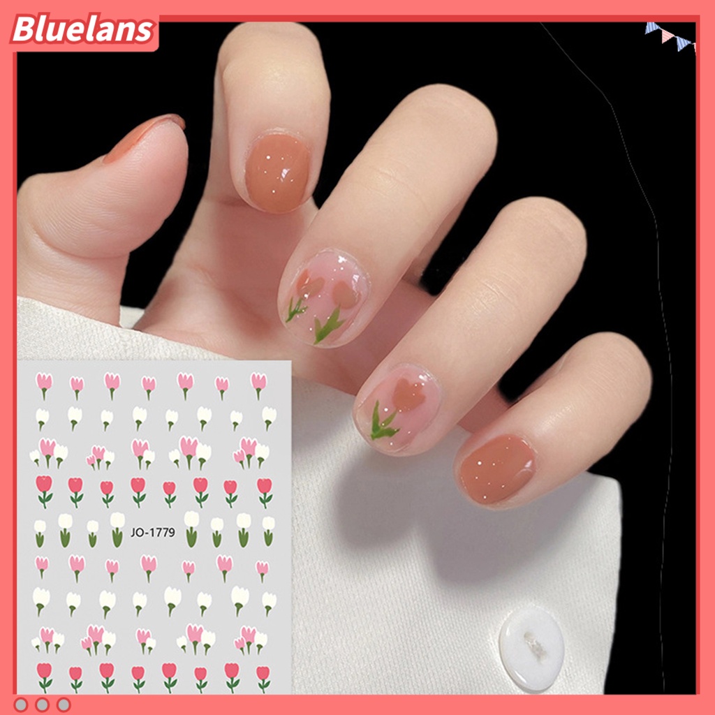 [BLM] Nail Art Stiker Indah Pola Bunga Perekat Diri Bunga Stiker Perekat Kuku Perlengkapan Kuku