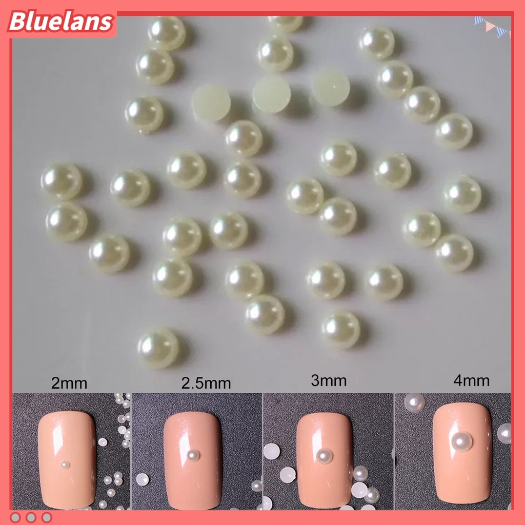[BLM] 1tas Nail Art Dekorasi Gaya Jepang Tiga Dimensi DIY Mini Setengah Bulat Faux Pearl Nail Charms Untuk Manicurist