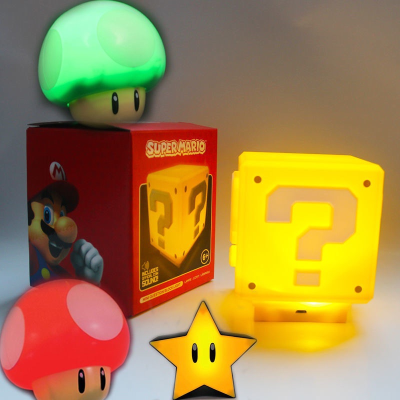 Super Mario Bros Game Lampu Malam Anime Figure Mario Lamp USB Charging LED Night Light Lampu Meja Kamar Tidur Hadiah Ulang Tahun Anak