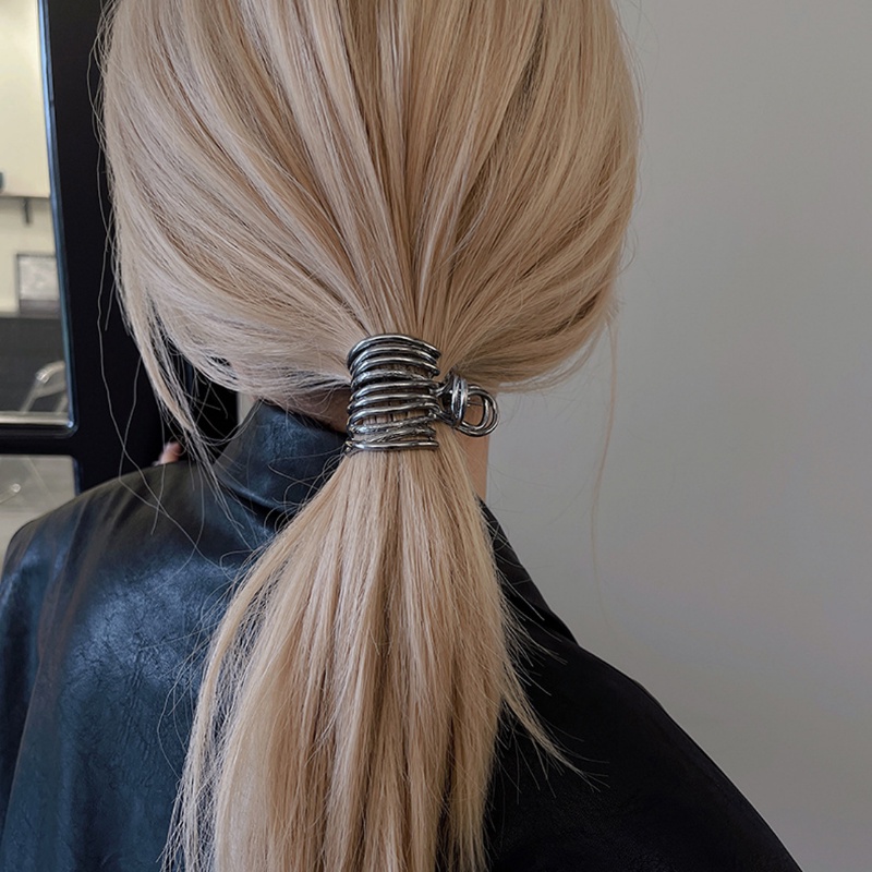 [Unggulan] Gadis Keren Fashion Rambut Besar Cakar Wanita Korea Klip Rambut Sederhana Tinggi ponytail Tetap Klip Hiu Senior Klip Hiasan Kepala Anti-Keruntuhan Tinggi ponytail Ambil Klip