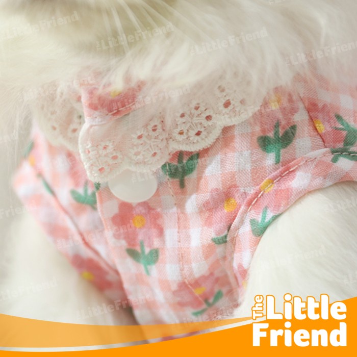 Baju Anjing Kucing Daily Summer Sunflower Thin Lace Neck Tipis Halus