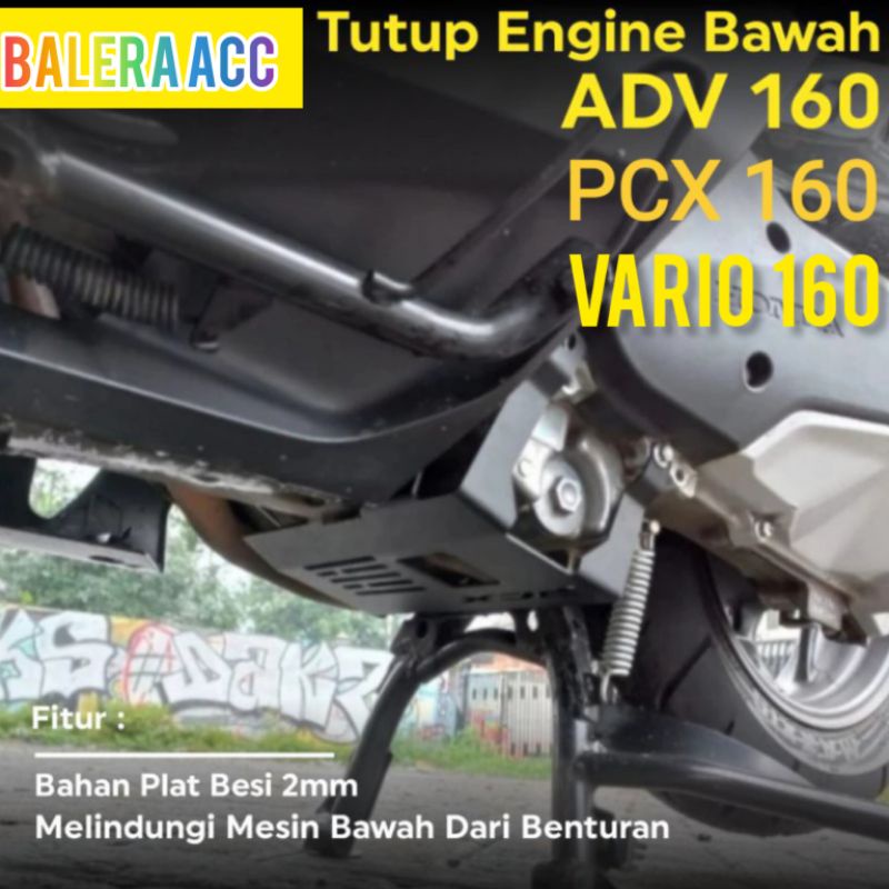 Cover Engine Pelindung Bawah Mesin ADV 160 PCX 160 VARIO 160 - 2023 BESI TEBAL KUALITAS PREMIUM - Dunia Variasi