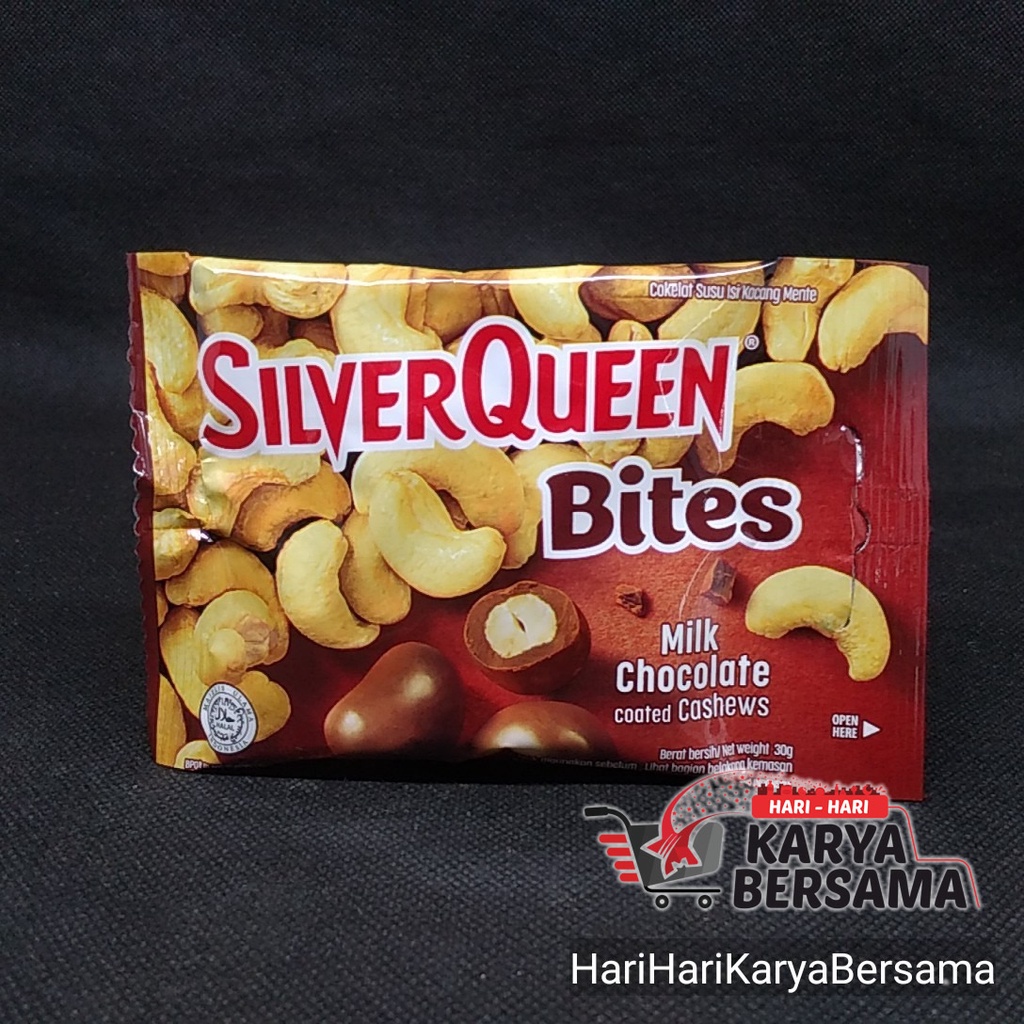 

SILVER QUEEN BITES MILK CHOCOLATE COATED CASHEWS 30GR