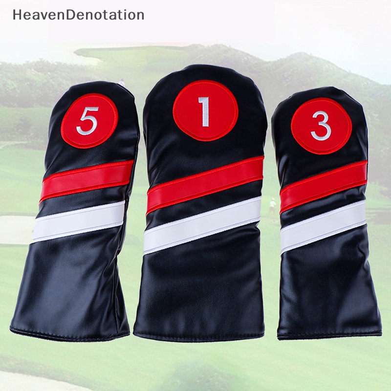 [HeavenDenotation] Sarung Kepala Golf #1 #3 #5covers Driver/Fairway Rescue/Hybrid PU Leather HDV