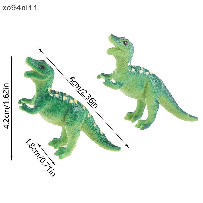 Xo 1Pcs Simulasi Model Dinosaurus Kecil Hijau Karnivora Dinosaurus Mainan Ornamen OL