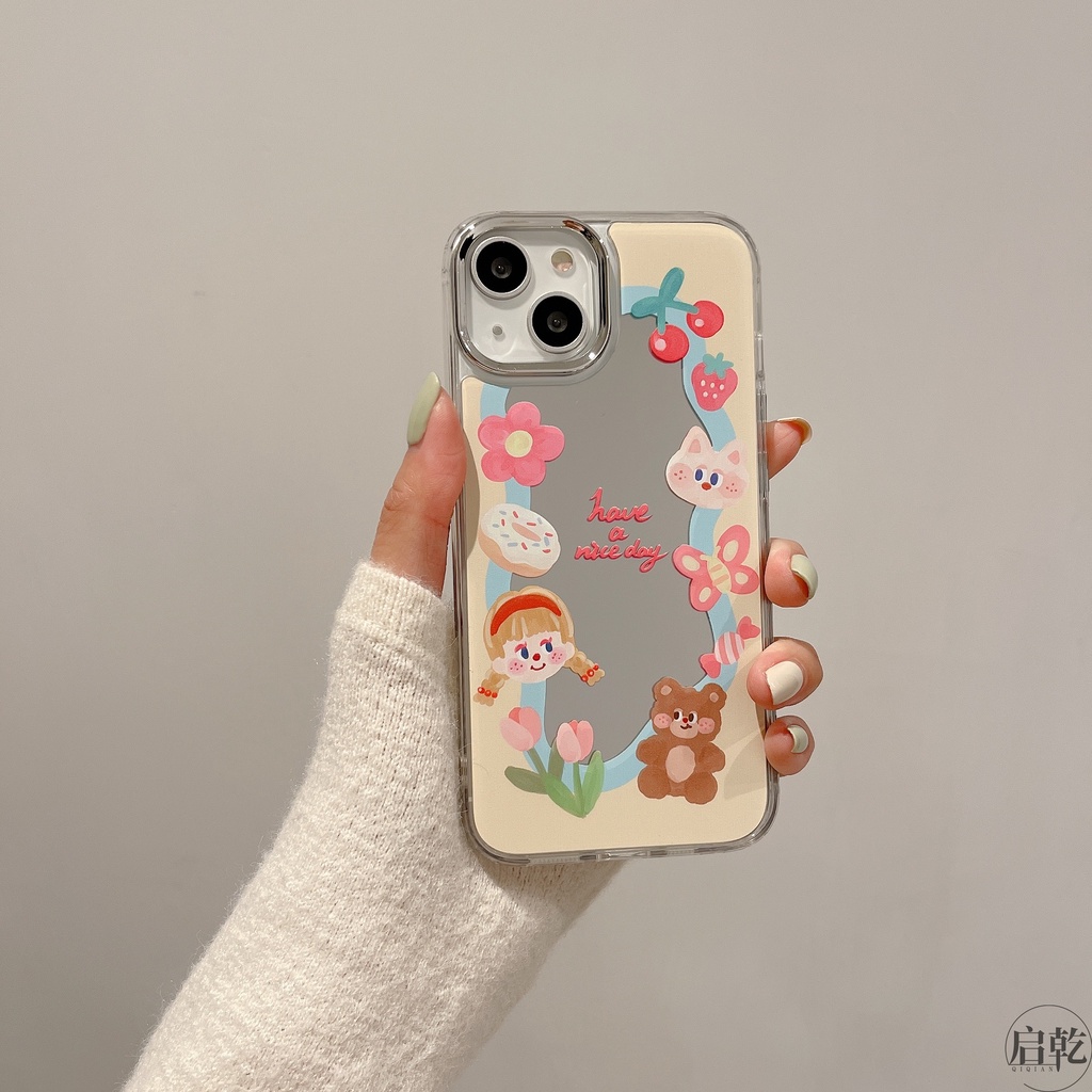 Cocok Untuk Iphone14 Pro Max iPhone Phone Case Permukaan Cermin Kamera Perlindungan Shockproof Kuat Kompatibel Dengan Iphone13 13pro 13prm iPhone 11 7Plus 8Plus Xr XS 12 Pro Max Phone Case