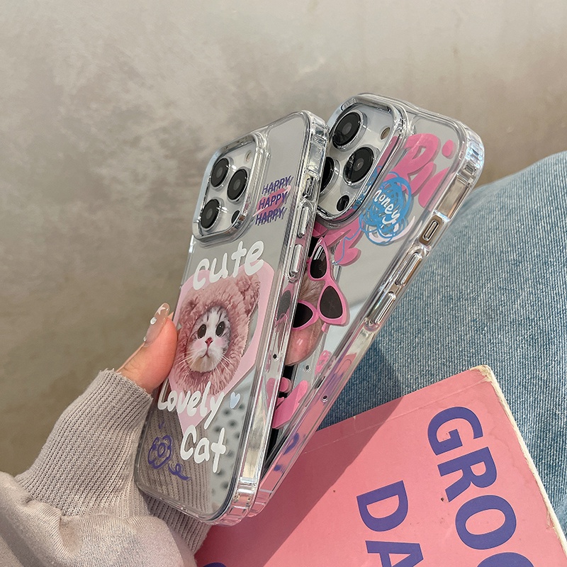 Cocok Untuk Iphone14 Pro Max iPhone Phone Case Permukaan Cermin Kamera Perlindungan Shockproof Kuat Kompatibel Dengan Iphone13 13pro 13prm iPhone 11 7Plus 8Plus Xr XS 12 Pro Max Phone Case