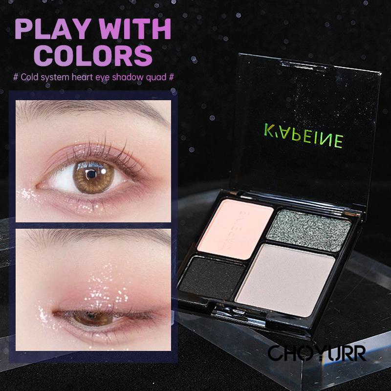 【COD】K'APEINE Eyeshadow Gaya Punk 4 Warna Matte Pearly Eye Shadow   Berasap Tahan Lama -CH