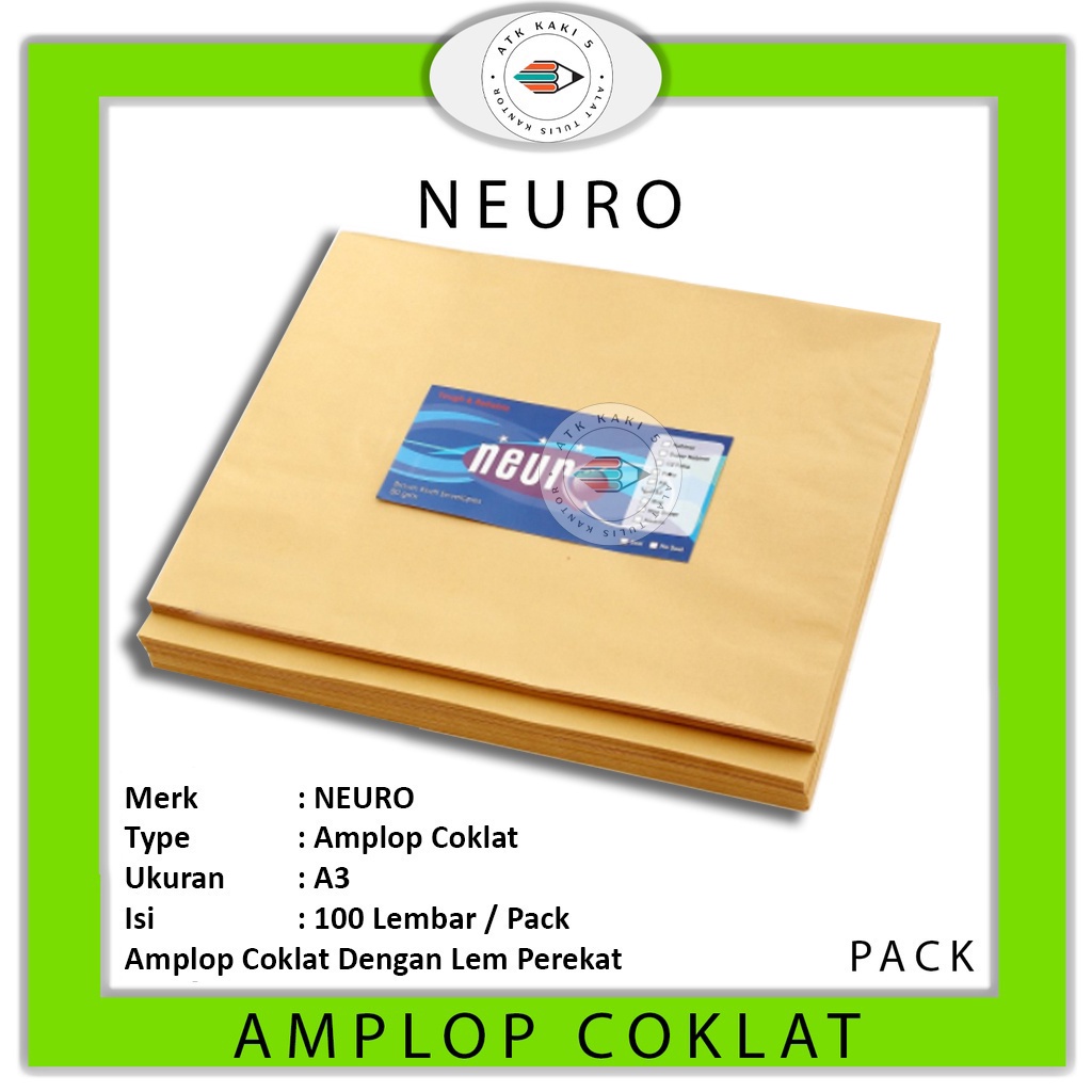 

NEURO - Amplop Coklat Ukuran A3 Seal - Pack
