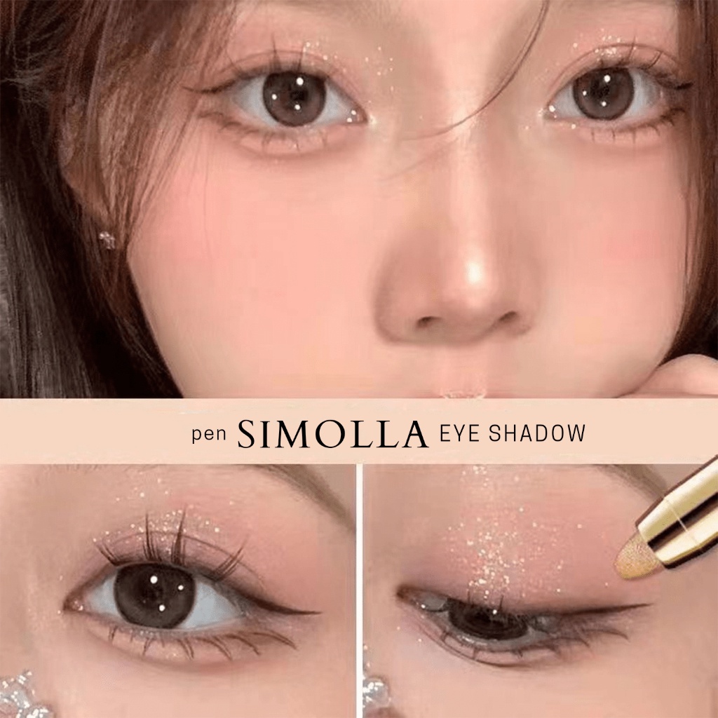 Eyeshadow Pensil dan Eyeshadow Crayon Premium by SIMOLLA 2in1 eyeshadow and Highlighter Pigmented color blink