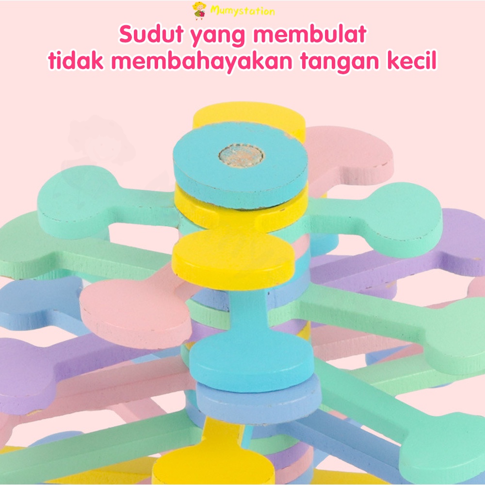 Mumystation Mainan Anak Puzzle Kayu/ Mainan Pemintalan Permen Lolipop Kayu Untuk Anak-Anak / Mainan Dekompresi