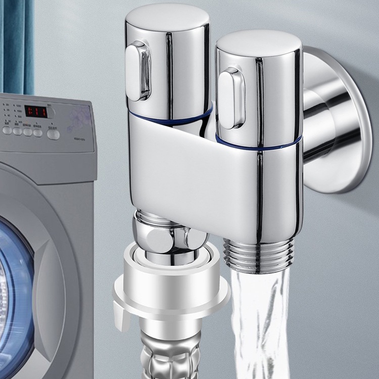 Zinc Alloy One In Two Out Faucet Shunt Angle Valve/Keran Bidet Toilet Genggam Sprayer Kamar Mandi/Keran Mesin Cuci Multi-Fungsi/Kepala Shower Antarmuka Pembersih Diri