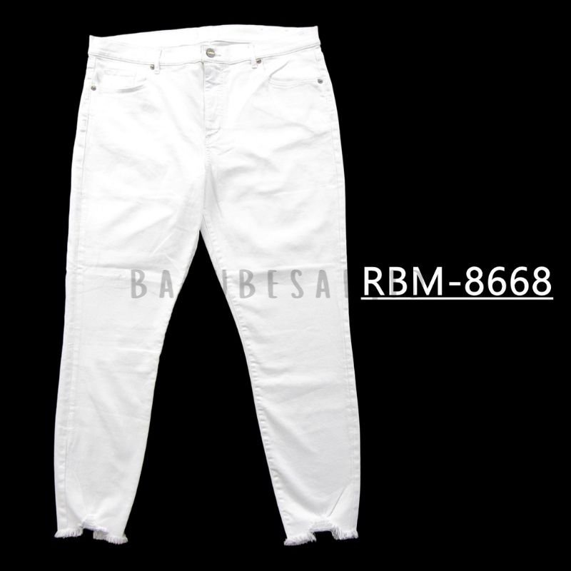 BAJUBESAR.ID RBM-8668 CELANA JEANS WANITA CURVY SKINNY CROP LOFT BRANDED MURAH BIGSIZE JUMBO SIZE 18