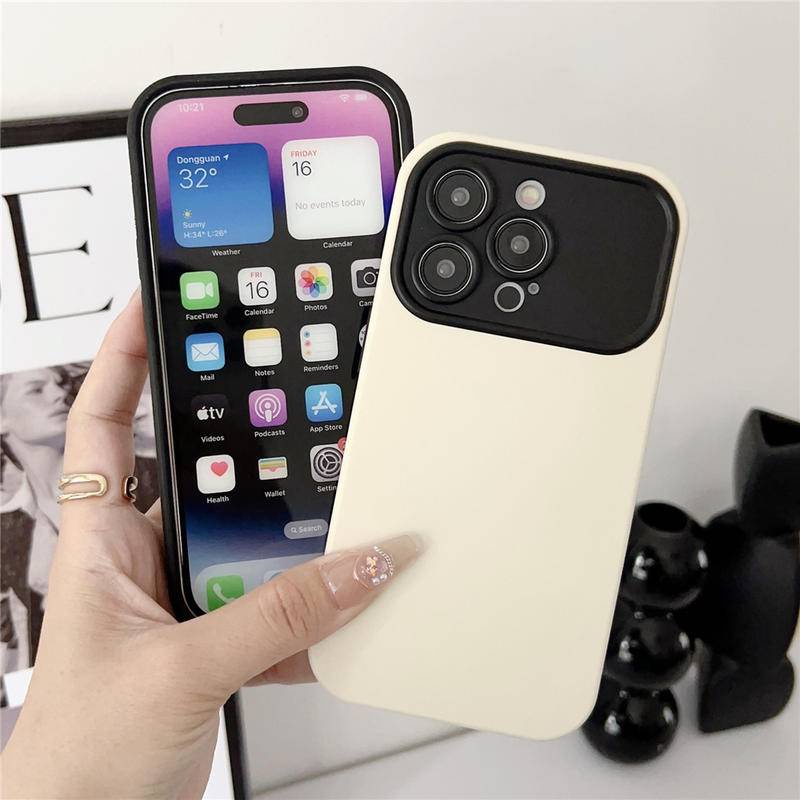 IPHONE Kamera Perlindungan Kulit Merasa Silikon Casing Ponsel Untuk iPhone14 13 12 Pro Max14 Plus 2in1 Splice Shockproof Back Cover Untuk iPhone14 Plus