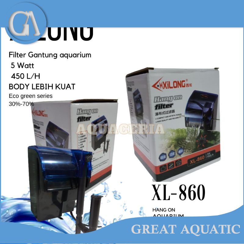 Filter Gantung Aquarium XILONG XL 860 Hang On filter Aquatium Tank