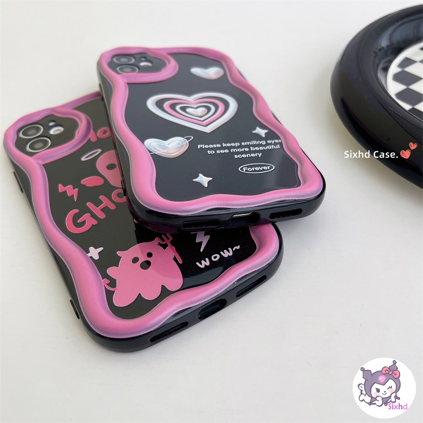 IPHONE Kompatibel Untuk Iphone14 13 12 11 Pro Max SE2020 X Xr Xs Max8 7 6 6s Plus Fashion Cinta Kupu-Kupu Pasangan 3D Tepi Melengkung Gelombang Glossy Phone Case Soft Cover