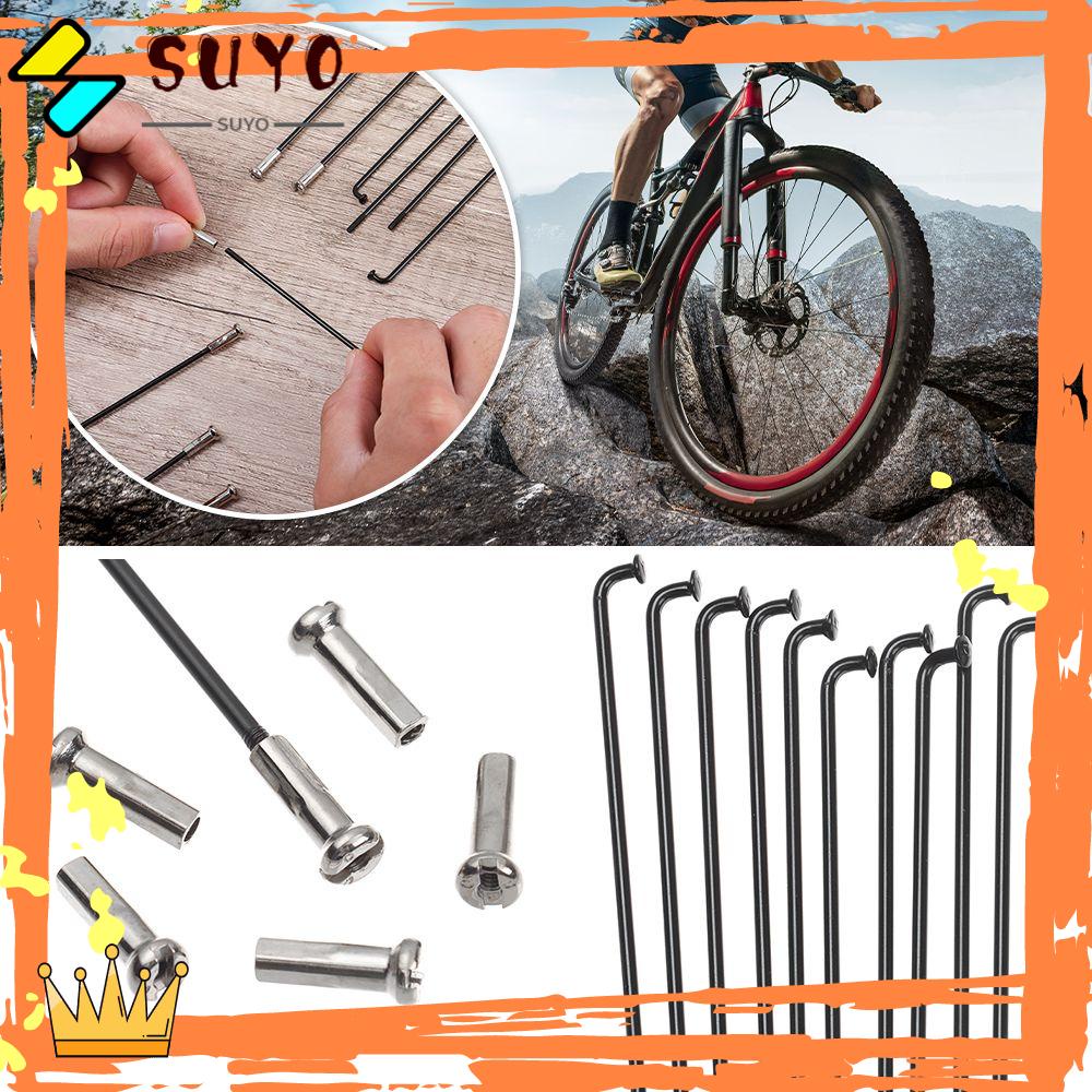 Suyo 10pcs Jari-Jari Sepeda Pengganti Kekuatan Tinggi Dengan Nipples Bicycles Spokes Wires