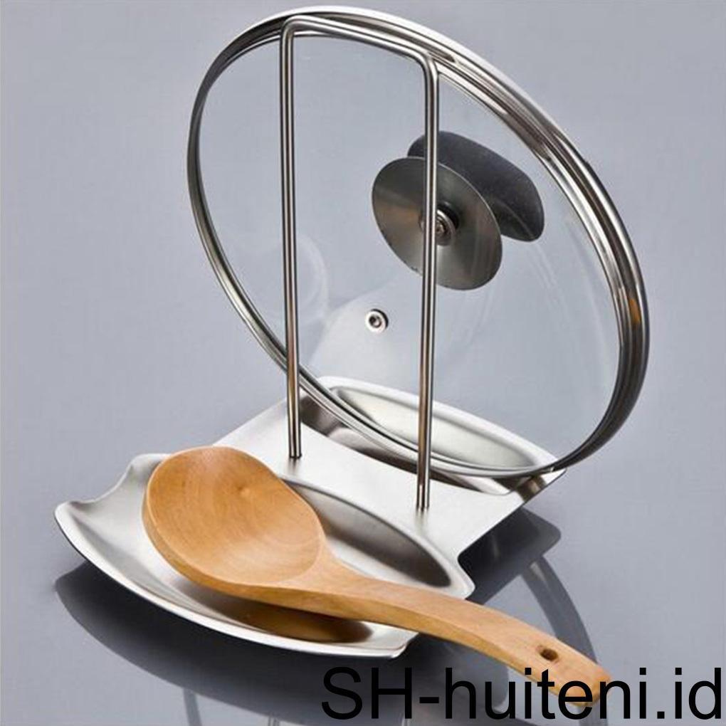 2pcs Rak Tutup Panci Organizer Dapur Rak Penutup Panci Multifungsi Spoon Stand Spoon Dish Holder Aksesori Rumah