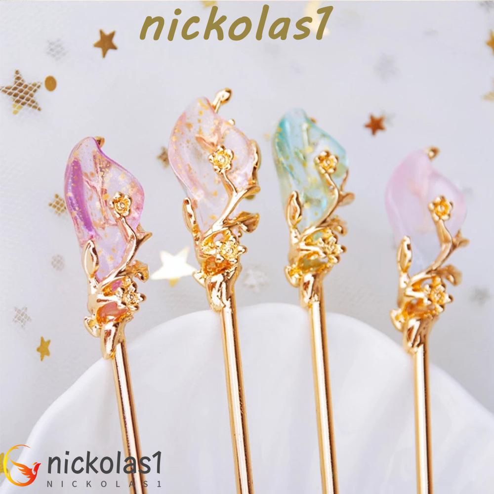 Nickolas1 Stik Rambut Wanita Perempuan Bahan Metal Berlian Imitasi Vintage Gaya Cina Hair Chopsticks