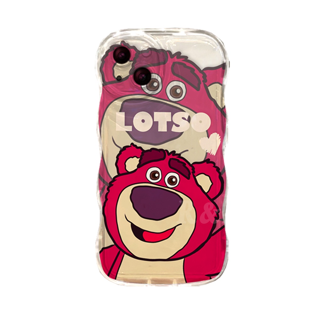 Casing Realme C53 C55 C33 C35 C30 C31 Realme 10 9i 8i 6i 5 7i C15 C25 C21Y C25Y C12 C1 C20 C3 C2 C1 Narzo 50 Wavy Edge Cartoon Manyo Strawberry Bear Transparan Soft Case RIXUAN